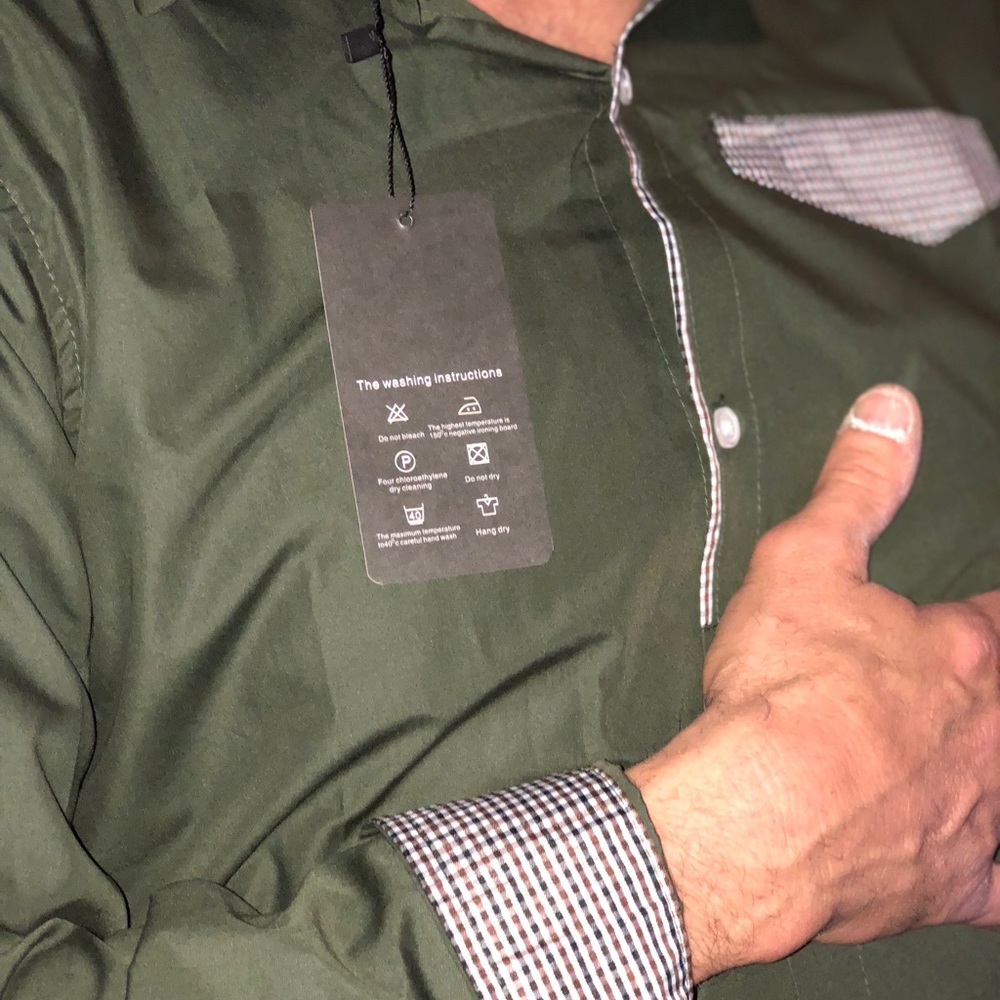 NWT Forest Green Casual Long Sleeve Shirt